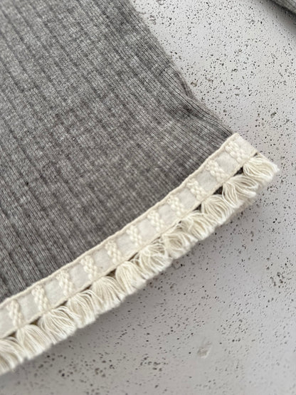 Celeste knit & lace pants - grey