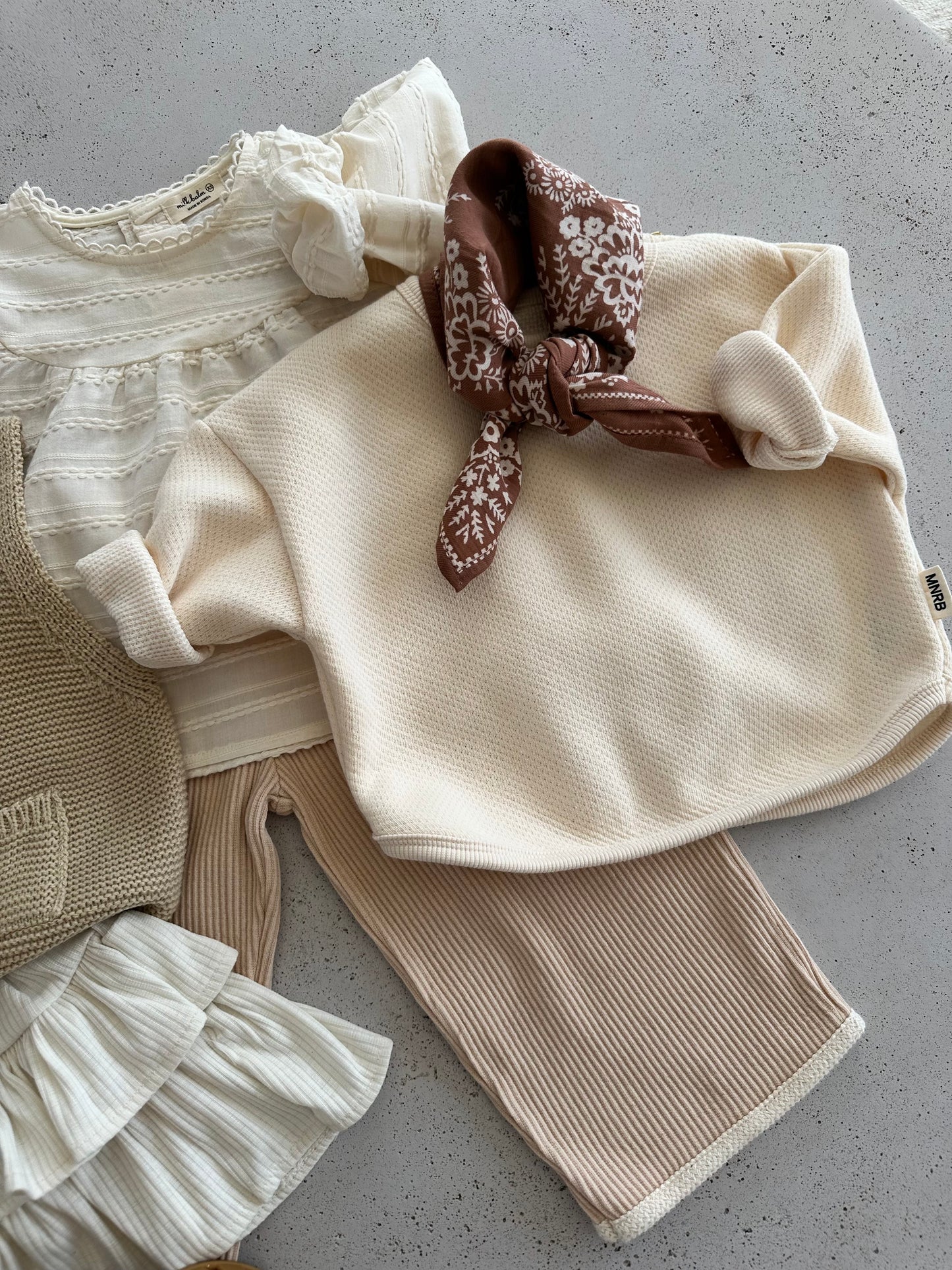 Chewy waffle pants - beige