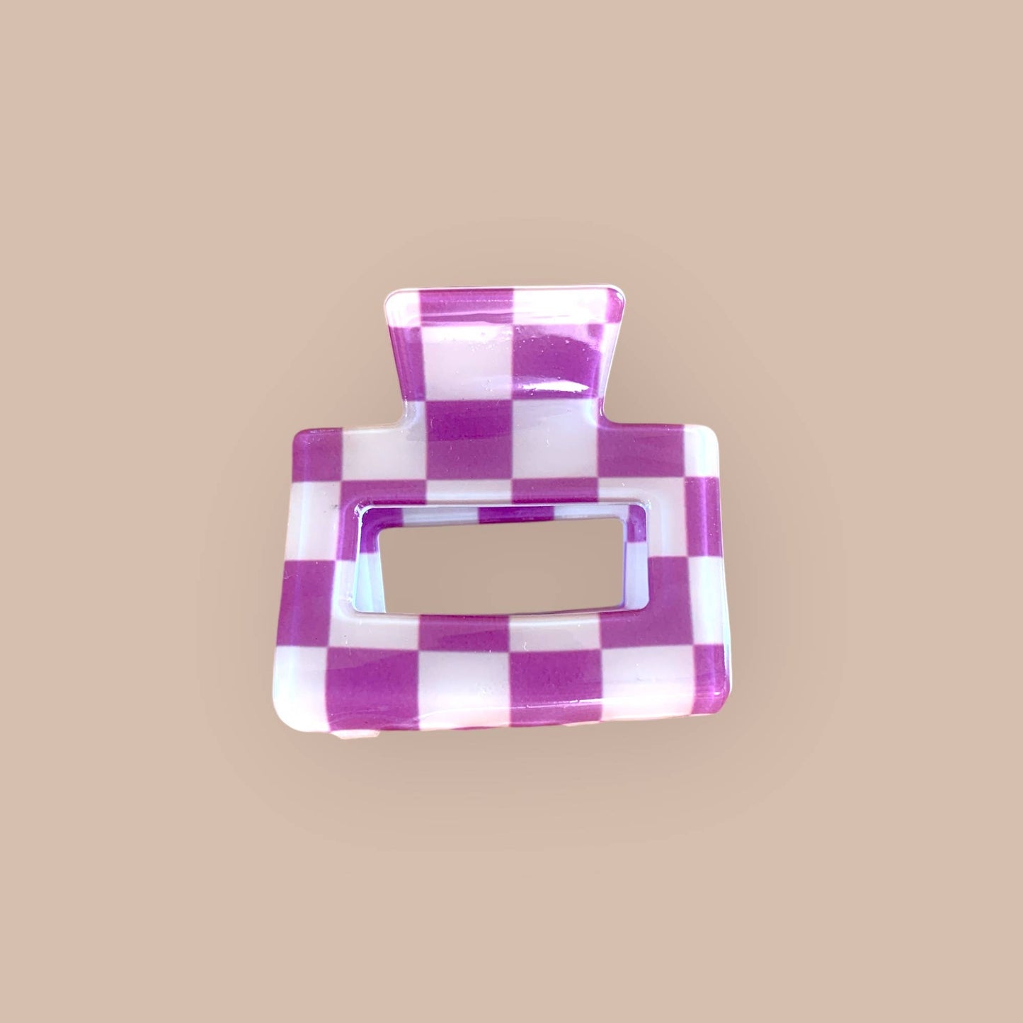 Croco hairpin large - purple/ecru