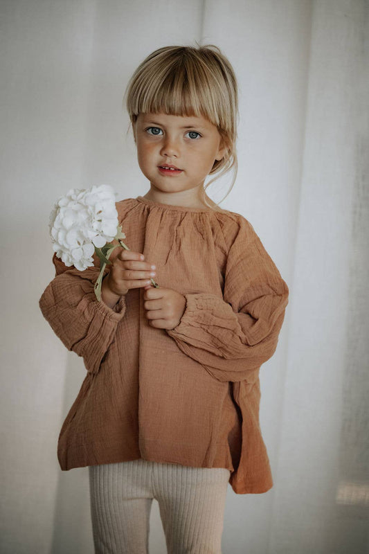 Mousseline blouse - brick