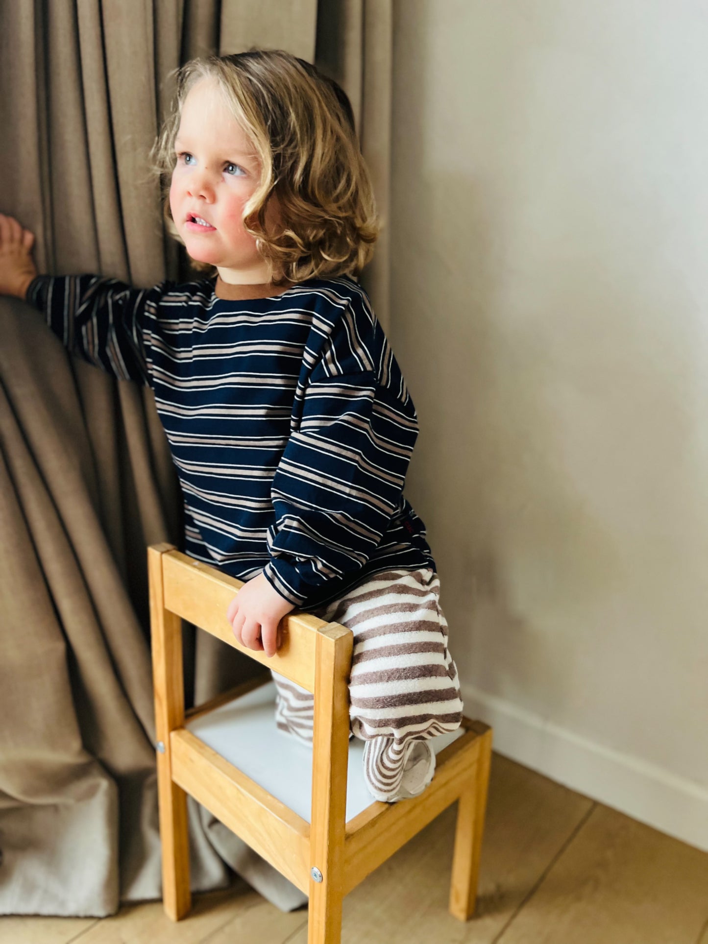 Candy cane stripe tee - navy