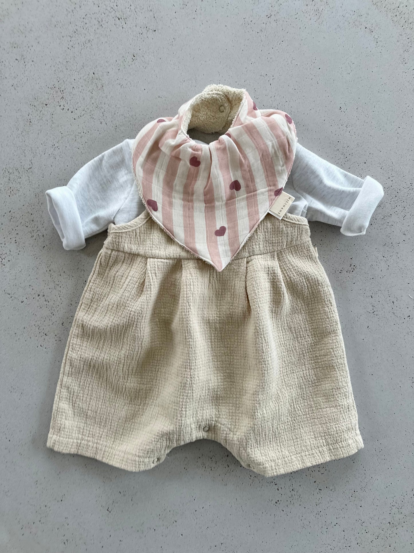 Mael bandana bavette - pink hearts