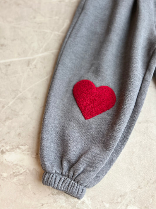 Heart patch joggers - Grey