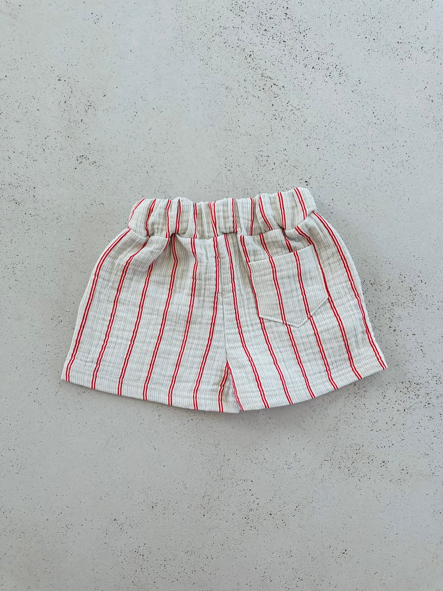 Carly stripe shorts - sky-red