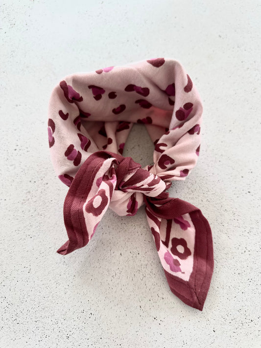 Oscar mini scarf - pink leopard