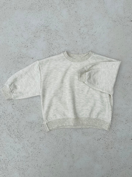 Patch pancake sweater - oatmeal