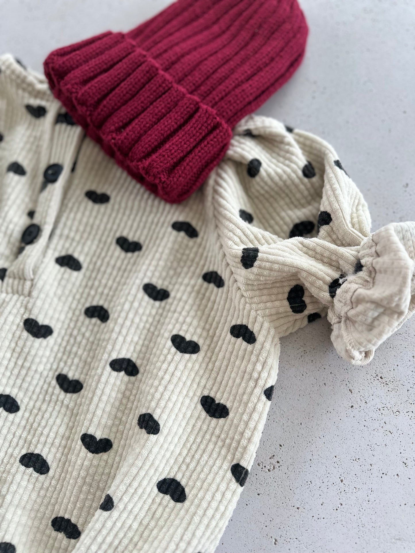 Heart overall - cream