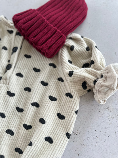 Heart overall - cream