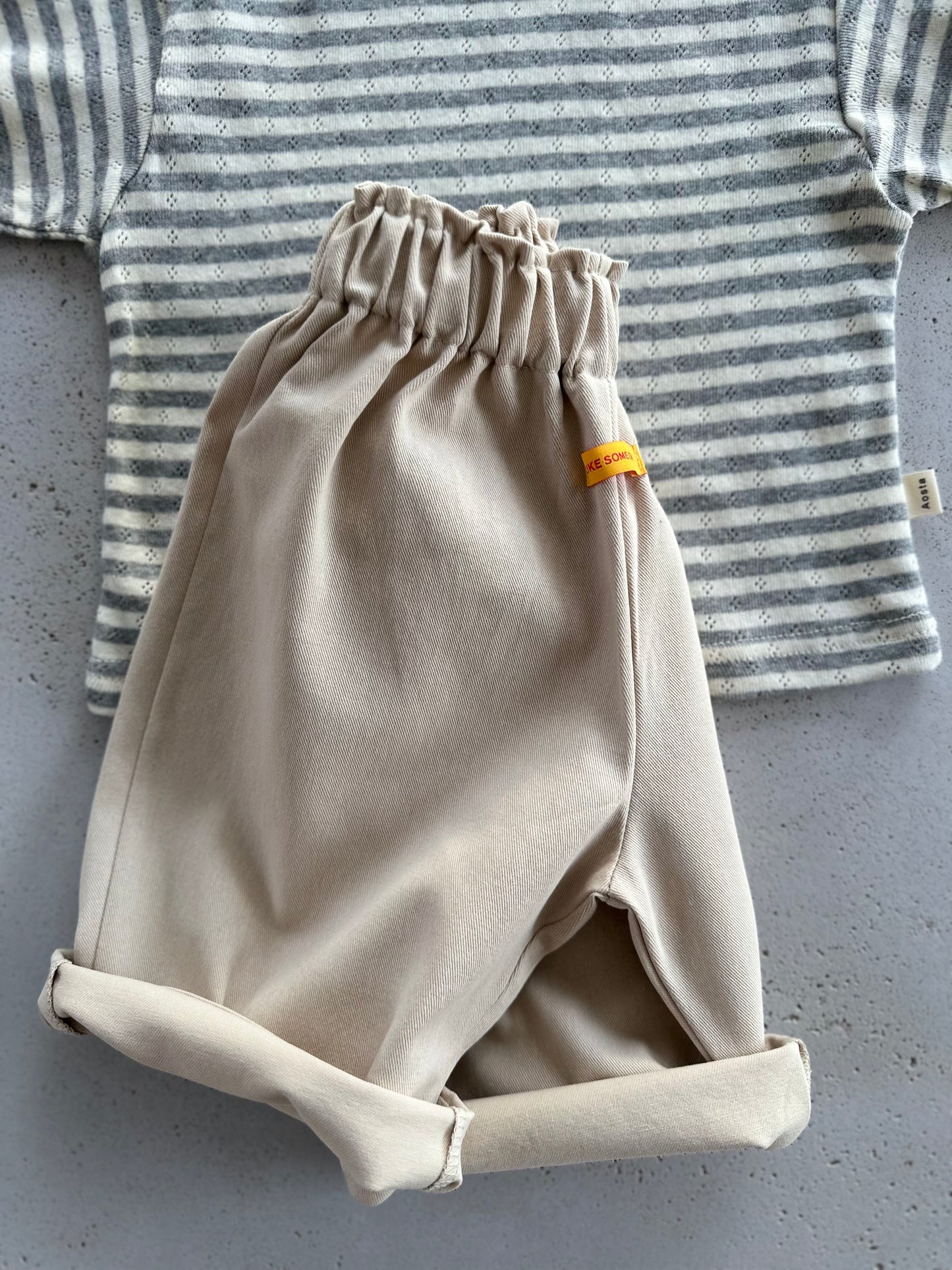 Momenti ajour stripe longsleeve - grey