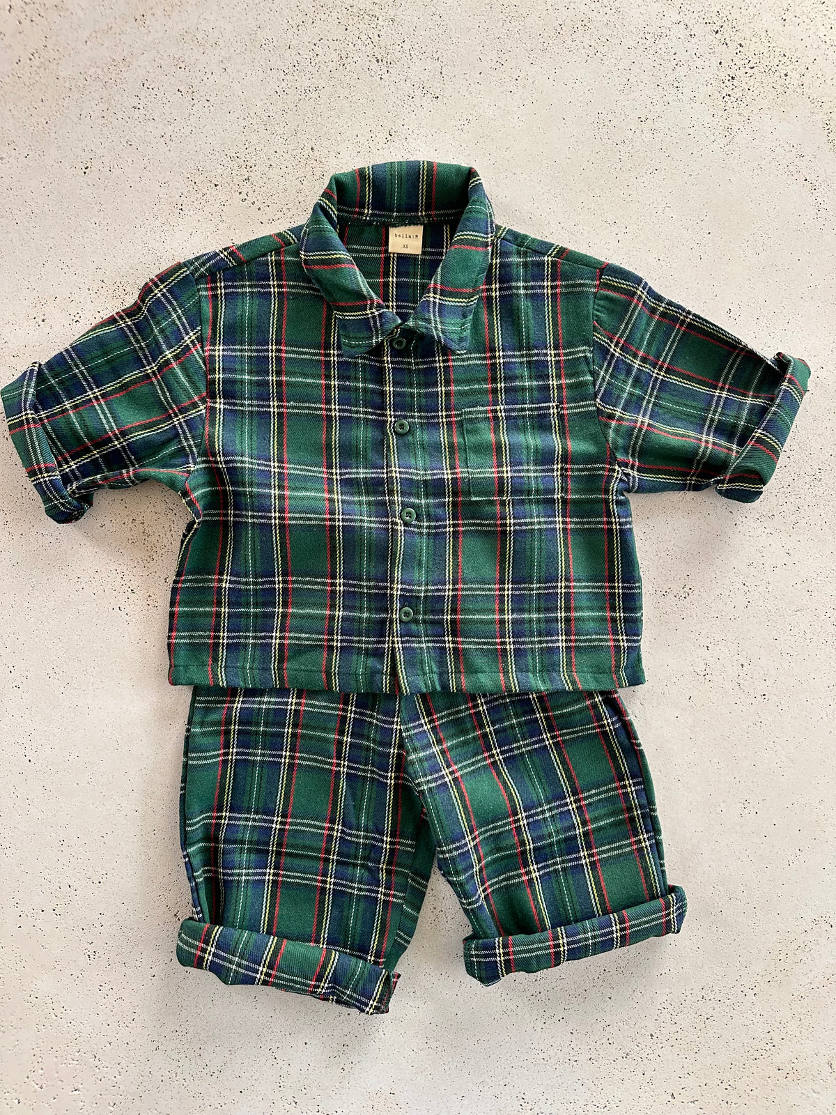 Evergreen check blouse - green
