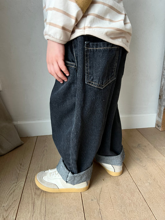 Wide barrel denim - black