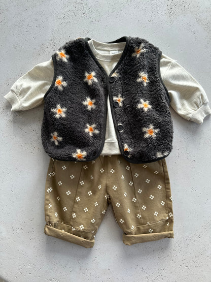 Midnight bloom vest - charcoal