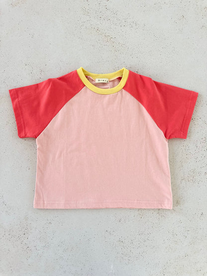 Mellow raglan tee - pink