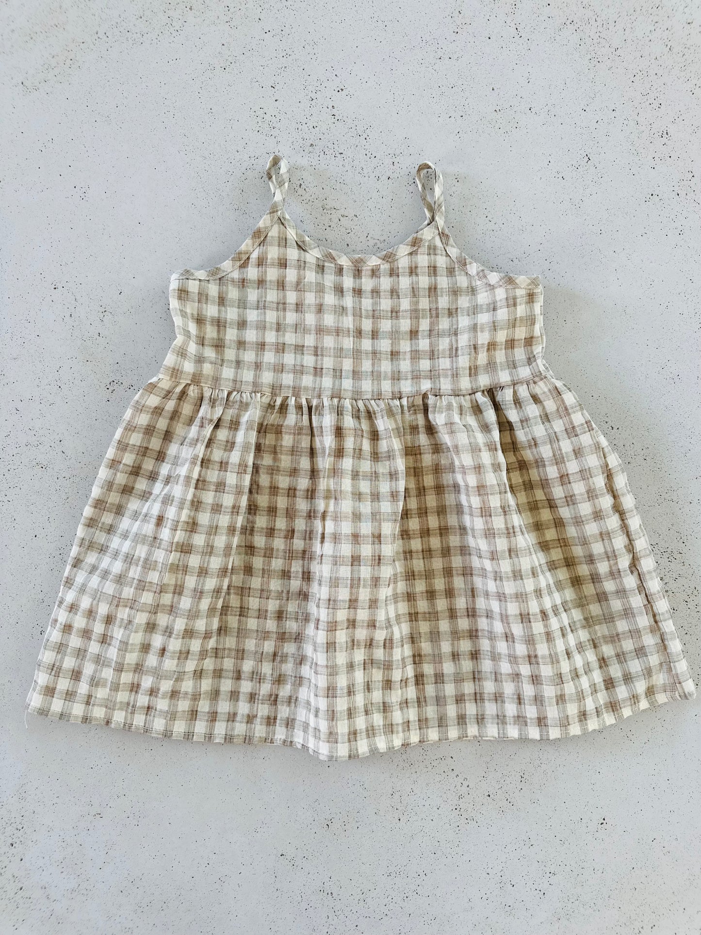 Molly check dress - light brown