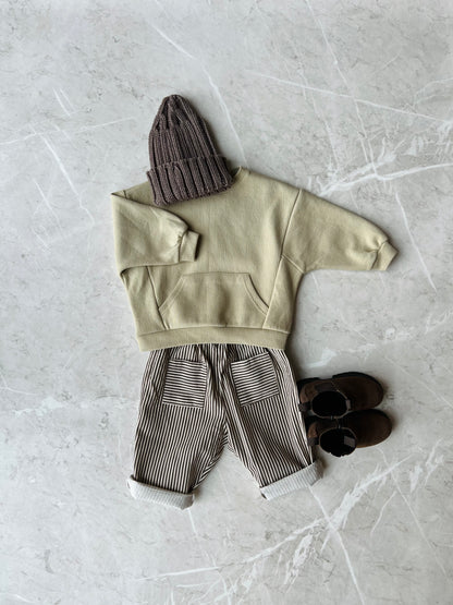 Stripe pocket pants - brown