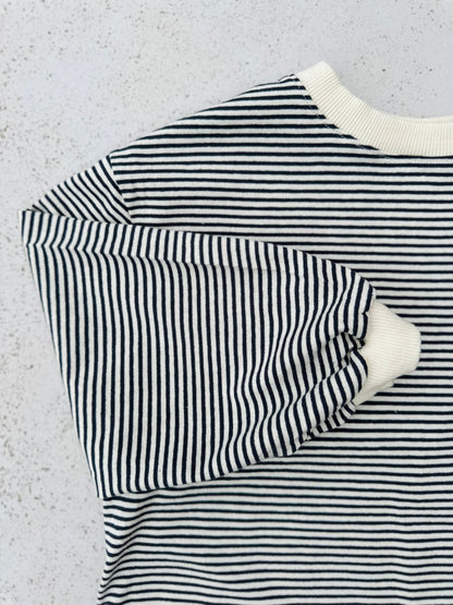 Melmel loose stripe sweatshirt - charcoal