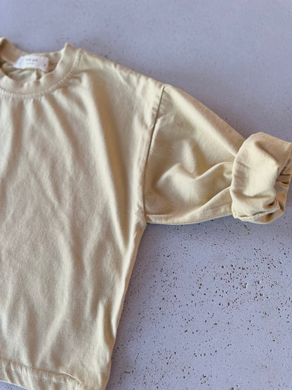 Amigo longsleeve boxy tee - butter
