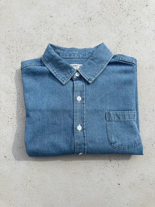 Bucket oversized denim shirt - blue