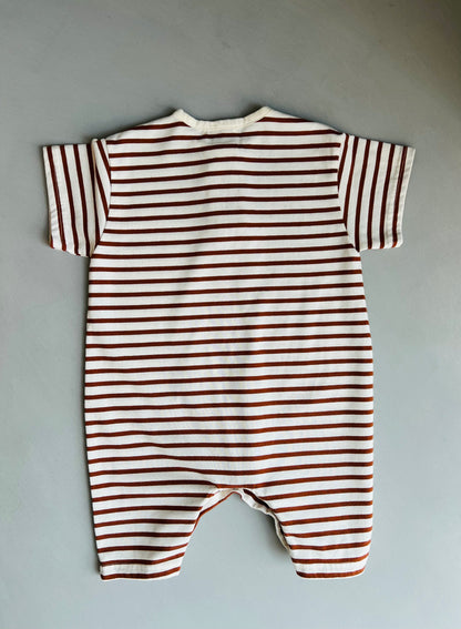 Bebe Stripe Overalls - Brown