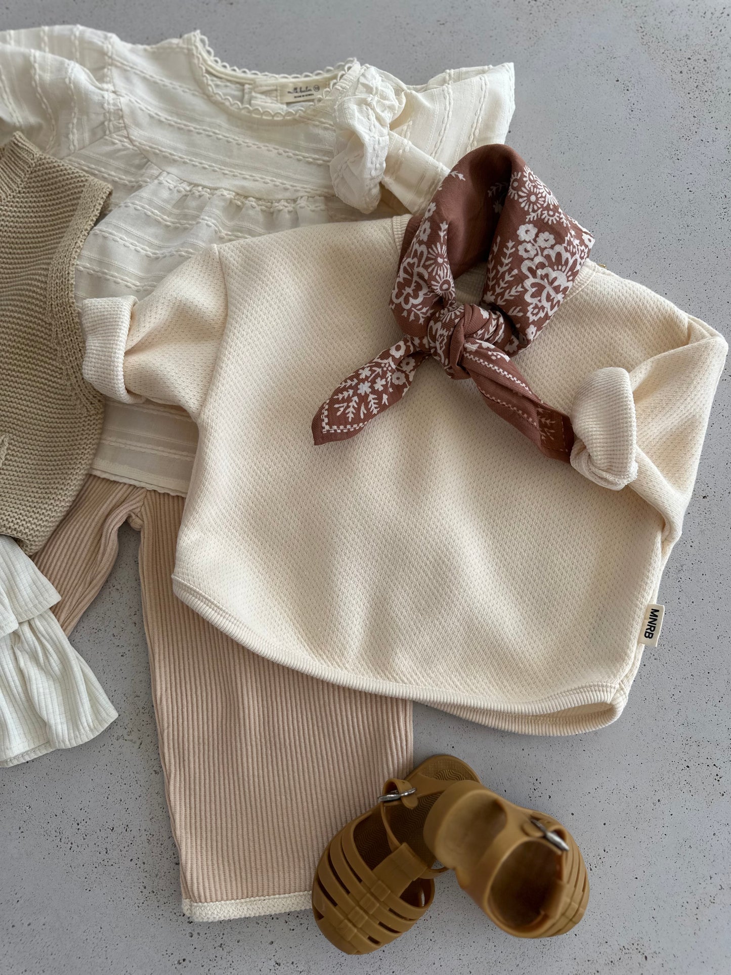 Chewy waffle pants - beige