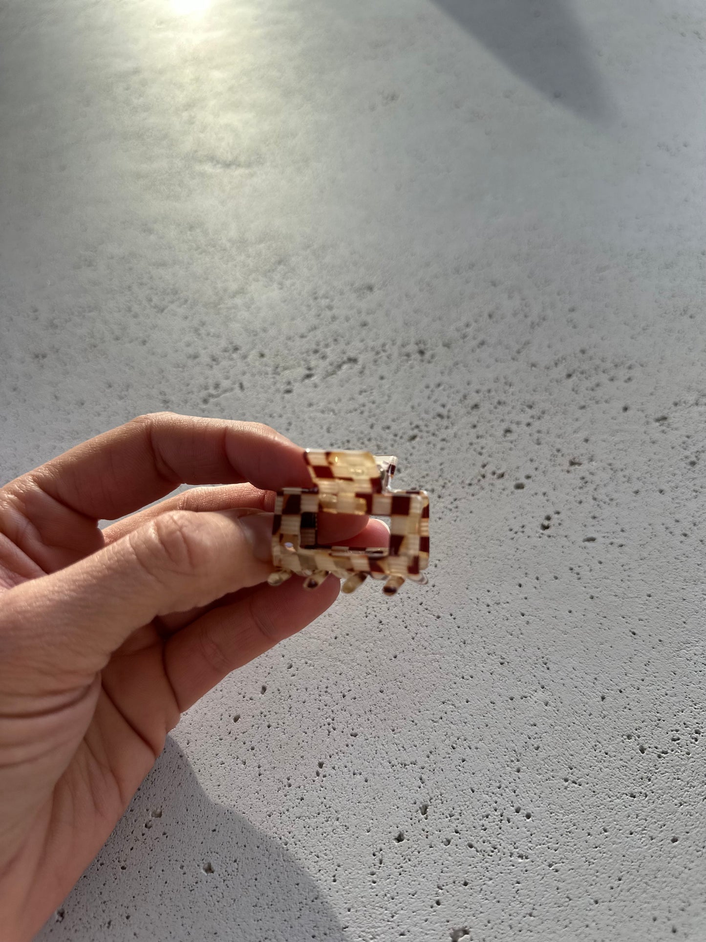 Croco hairpin small - brown check