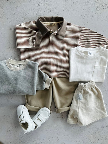 Cult stripe polo - light brown