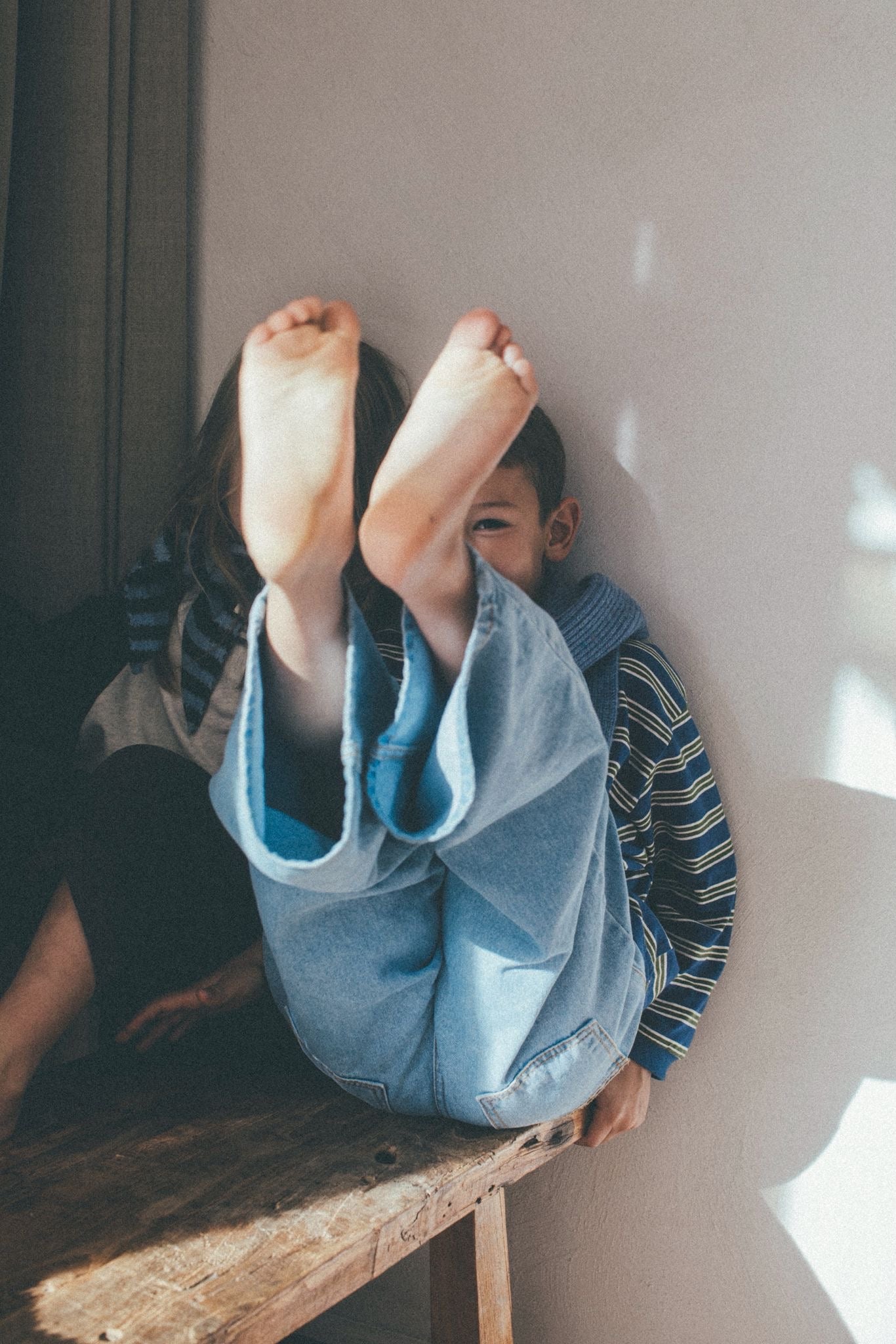 Jean long washed jeans - blue/lightblue