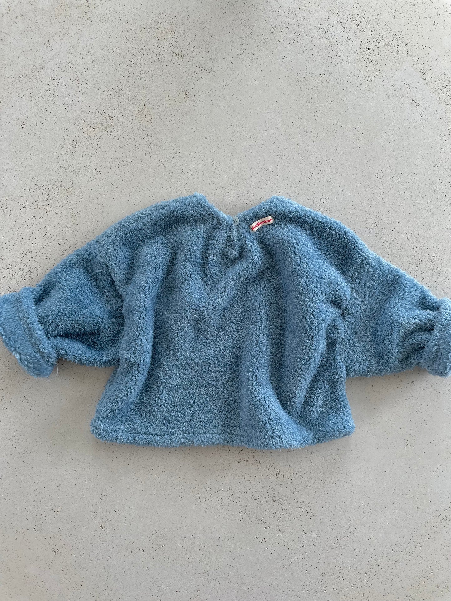 Bong crop fluffy top - sky blue