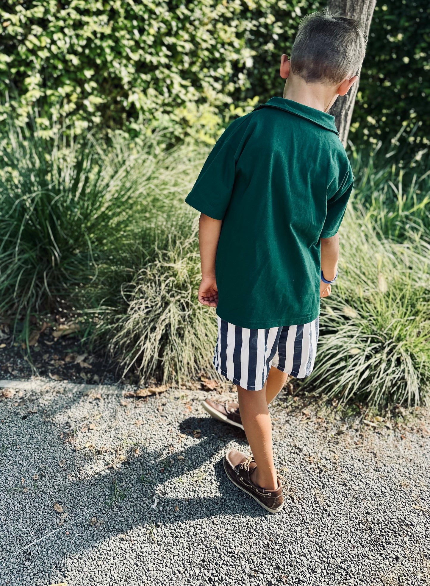 Arthur boxy polo shirt - Forest green