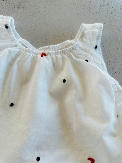 Heart dot blouse - ivory