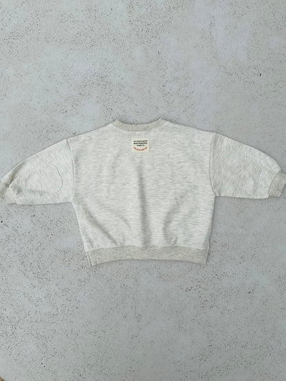 Patch pancake sweater - oatmeal
