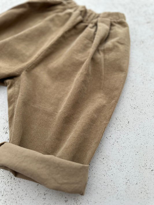 Finger rib pants - camel
