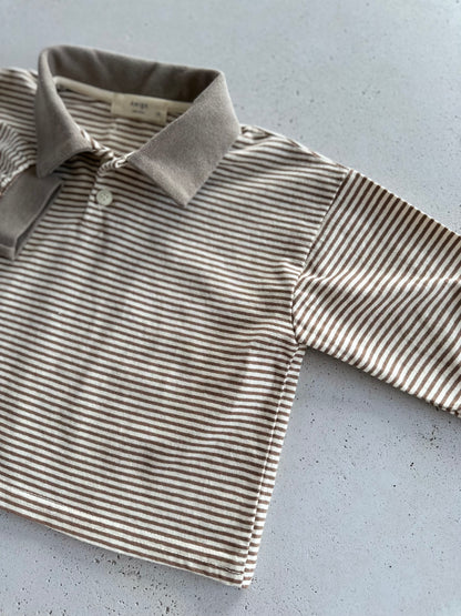 Cult stripe polo - light brown