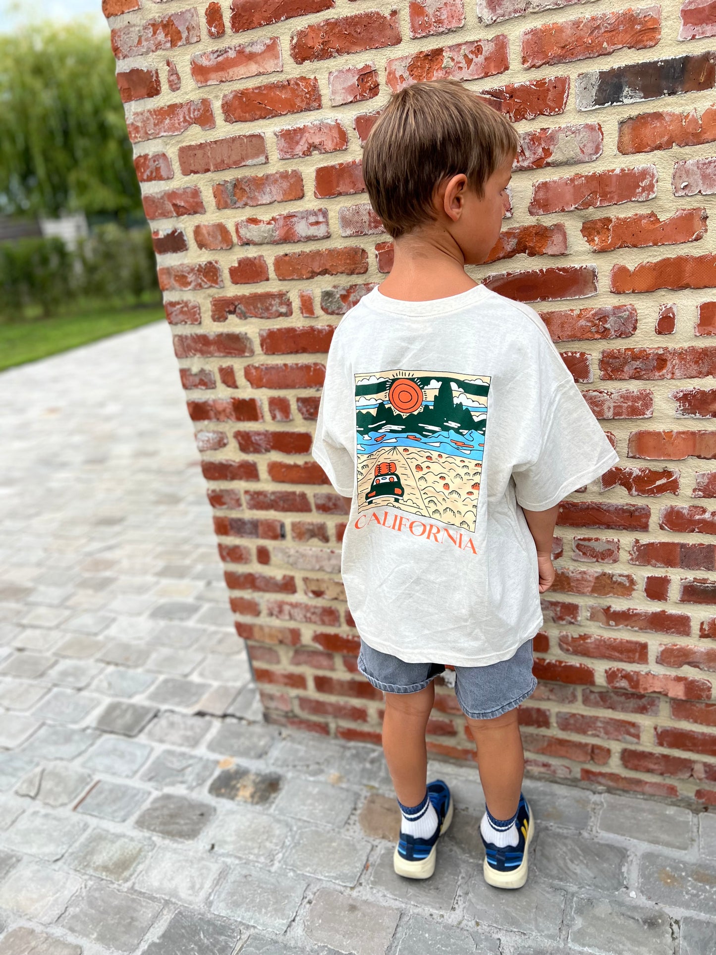 California boxy tee - Oatmeal melange