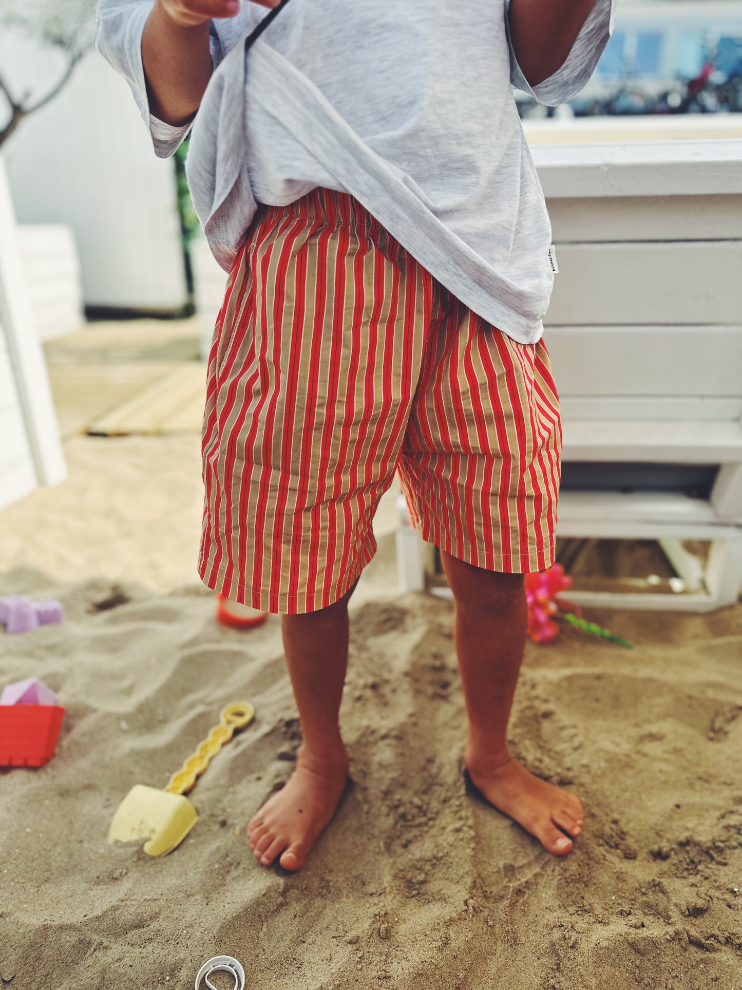 Bastien nice stripe pants - orange-beige