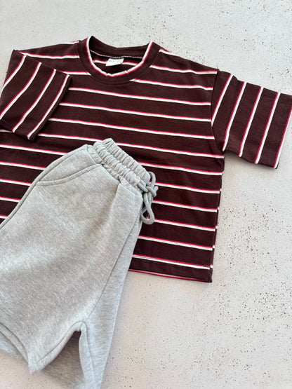 Baro stripe tee - brown