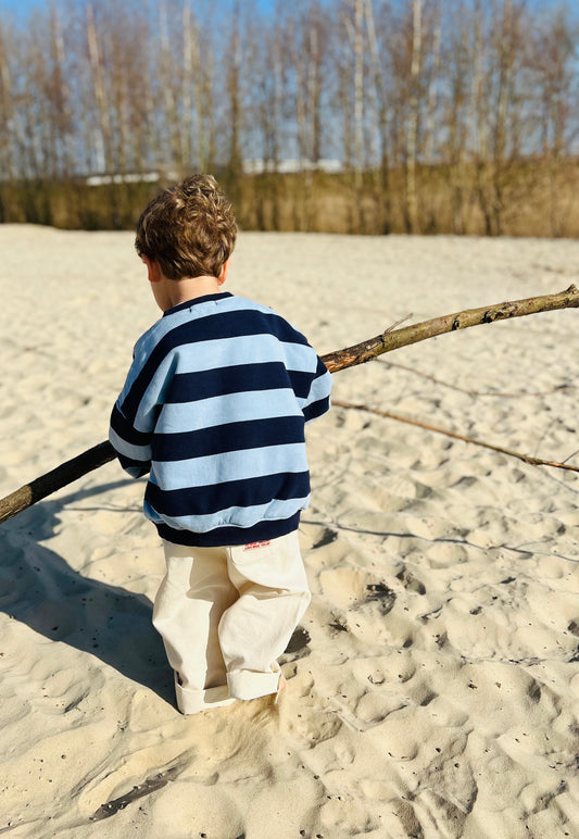 Navy stripe sweatshirt - Light blue