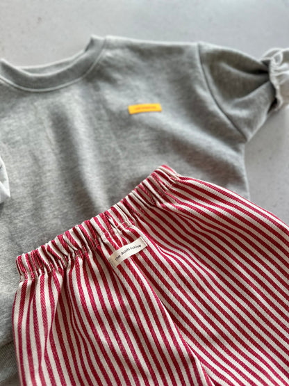 Louis stripe pants - red