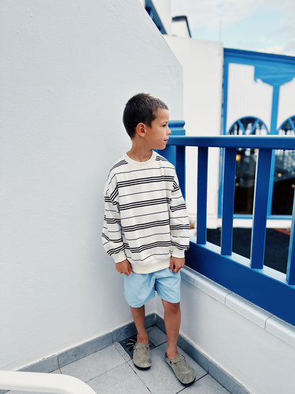 Tomas stripes sweater - ecru with navy