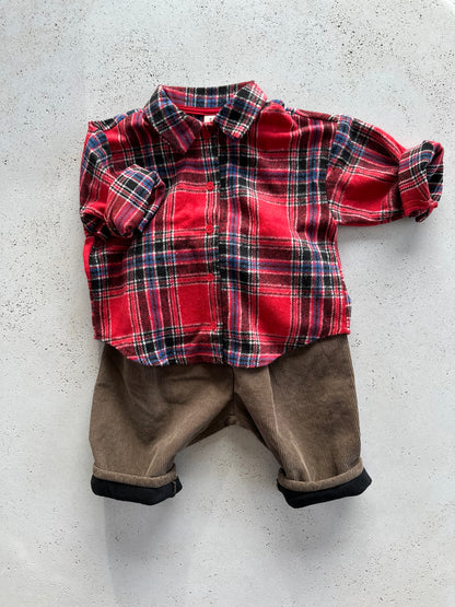 Arthur flannel tartan shirt - red