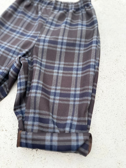 Lala check pants - brown