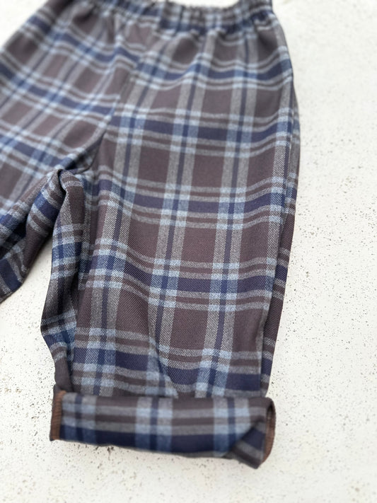 Lala check pants - brown