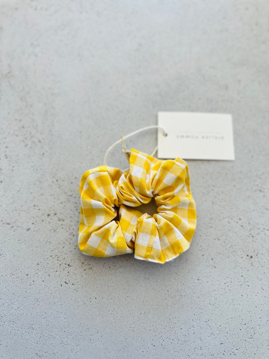 Oversized scrunchie - checked lucky lemon