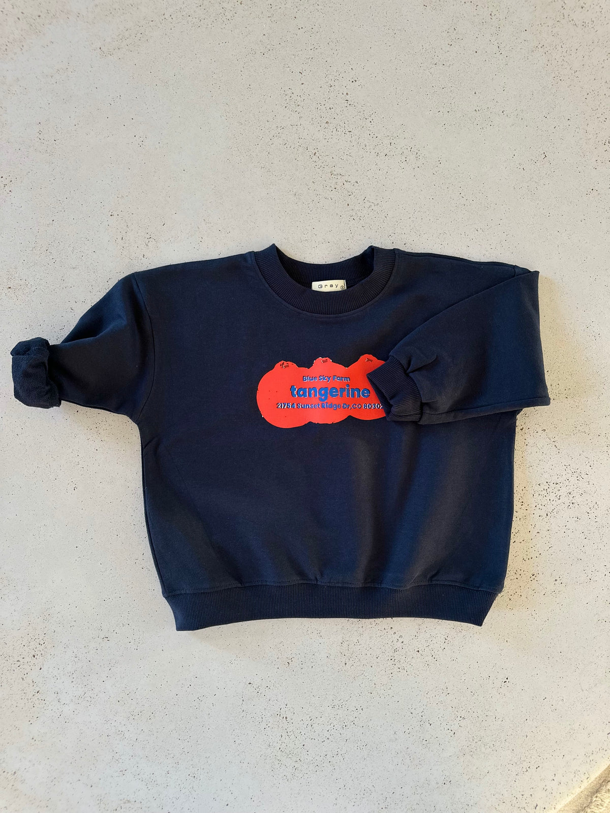 Orange sweater - navy