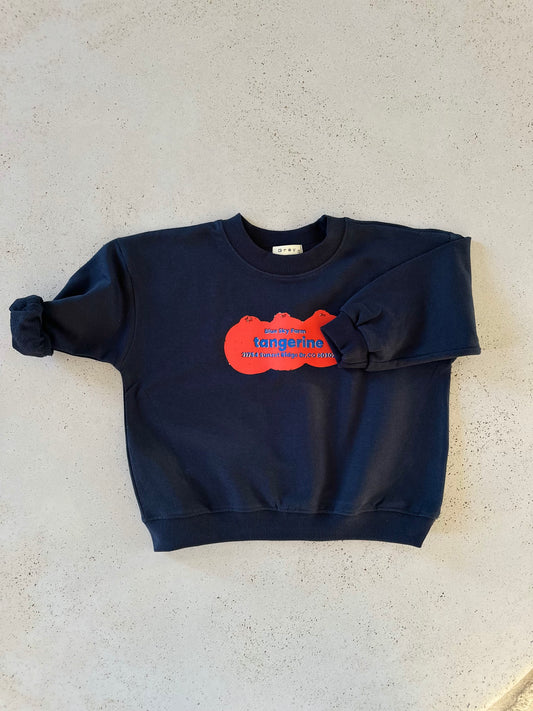 Orange sweater - navy