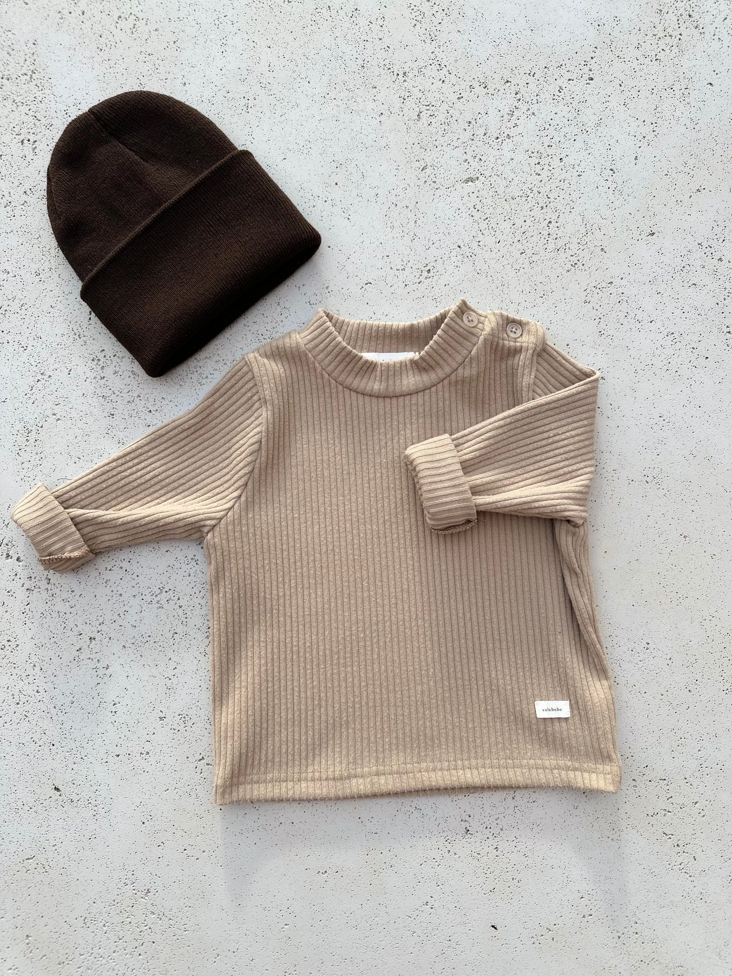 Bebe soft mock neck tee - beige