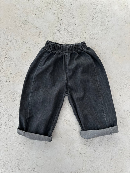 Lonny loose fit denim pants - black