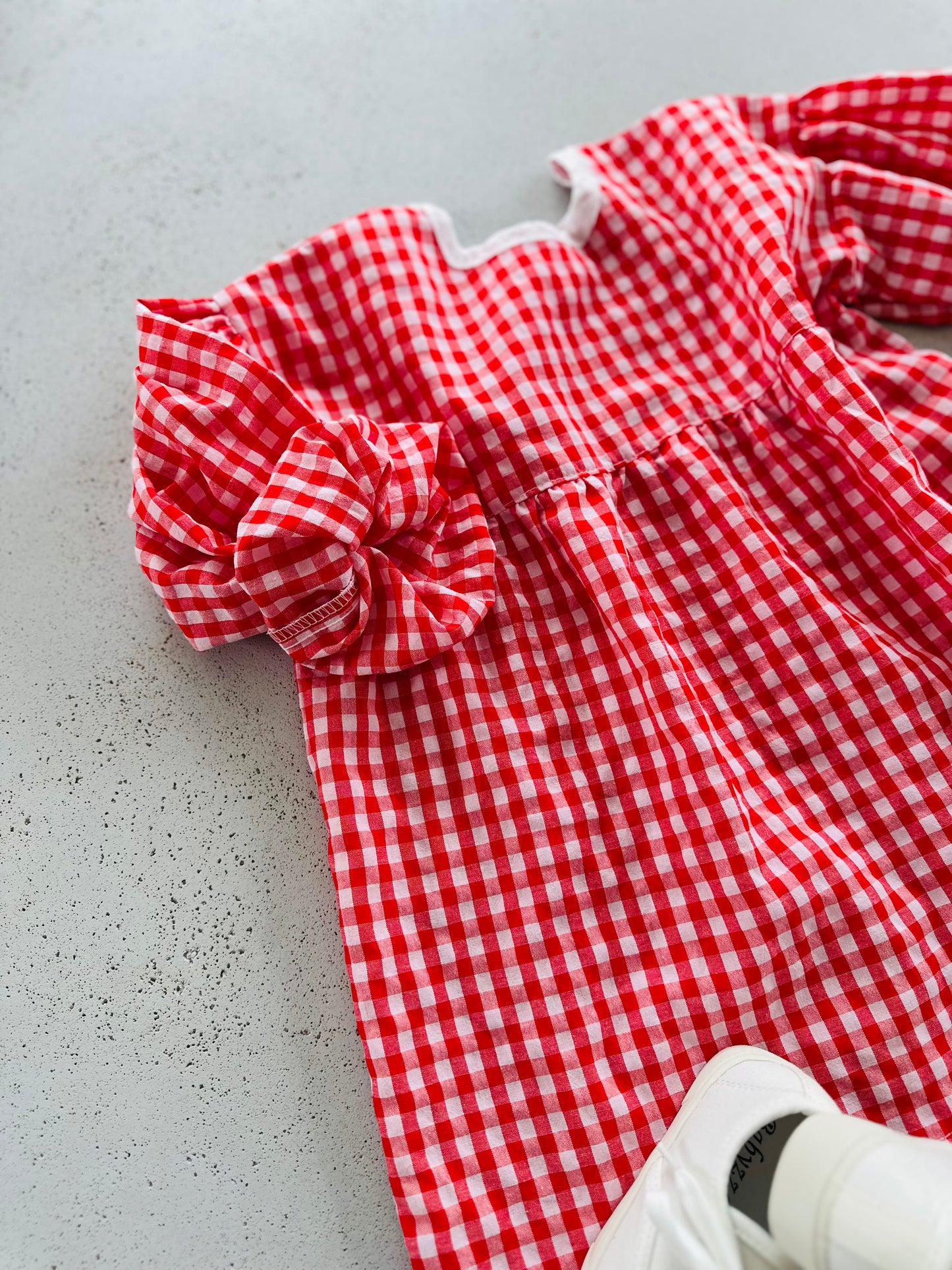 Sweetheart check dress - red