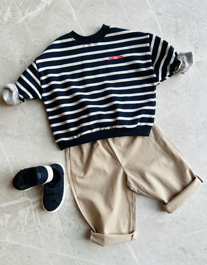 Marine stripe sweater - navy