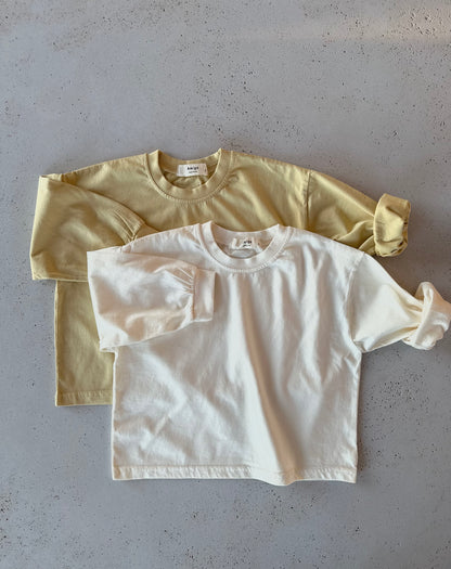 Amigo longsleeve boxy tee - butter